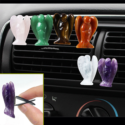 Angel Crystal Gemstone Vent Clips 2pc