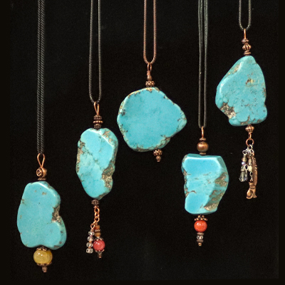 Bohemian Copper Crystal Turquisite Necklace