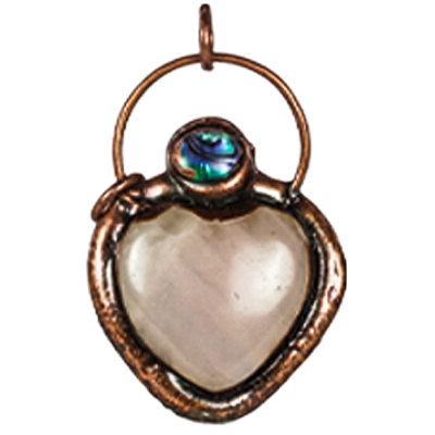 Bohemian Copper Crystal Heart Necklace