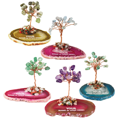 Gemstone Trees on Sliced Agate - Custom
