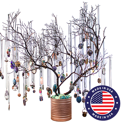 Copper Crystal Jewelry Pkg with Tree Display